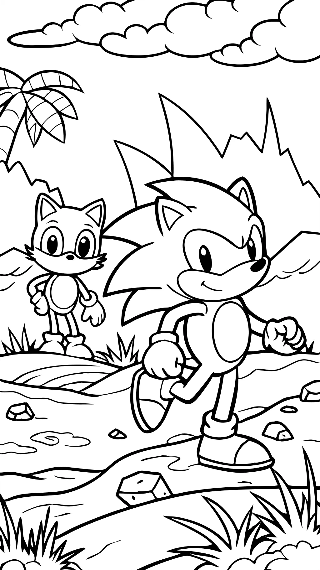 Página para colorear de Sonic and Knuckles